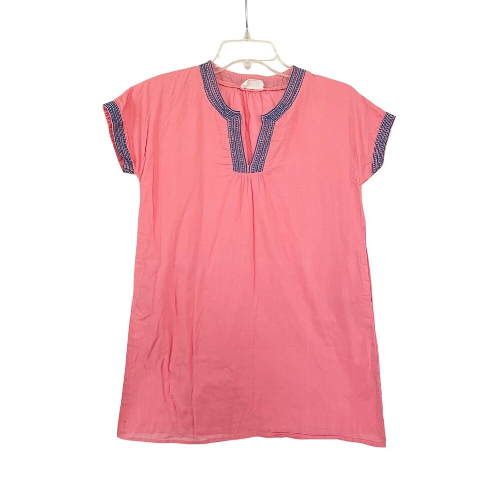 Maan Belgium Girls Coral Cabana Cotton Short Sleeve Dress size 12